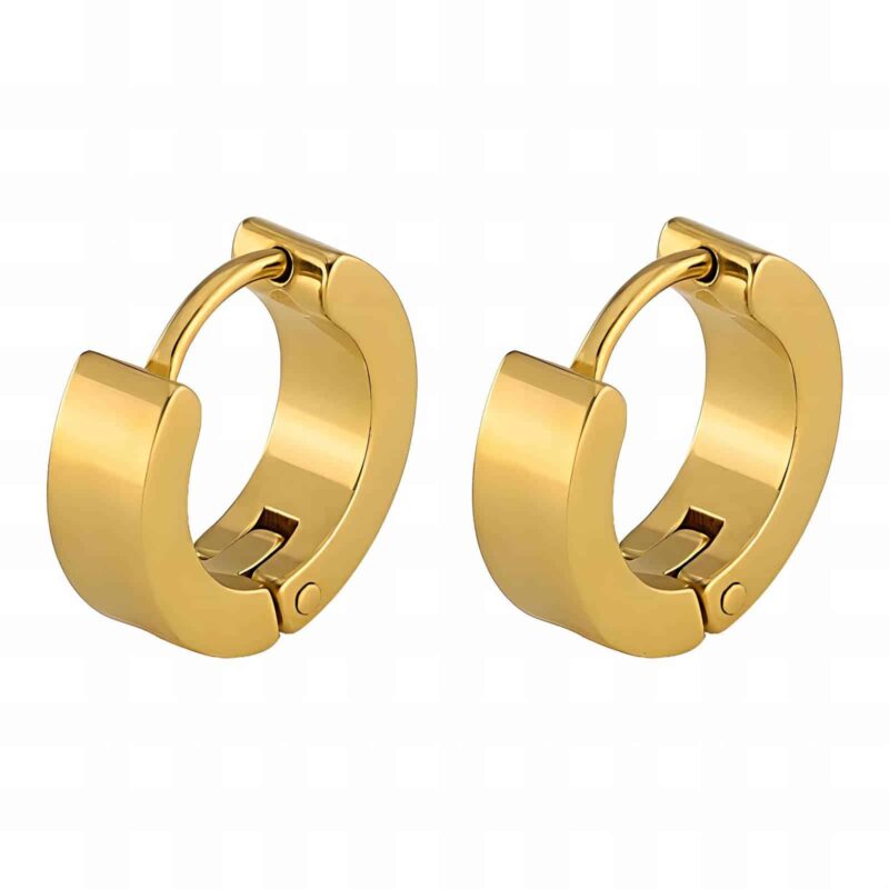 Jemné kruhové náušnice z chirurgickej ocele pozlátenej 18K zlatom, 1,3 cm