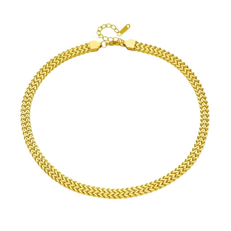 Jemný dámsky náhrdelník z chirurgickej ocele pozlátenej 18K zlatom, 40cm + 5cm