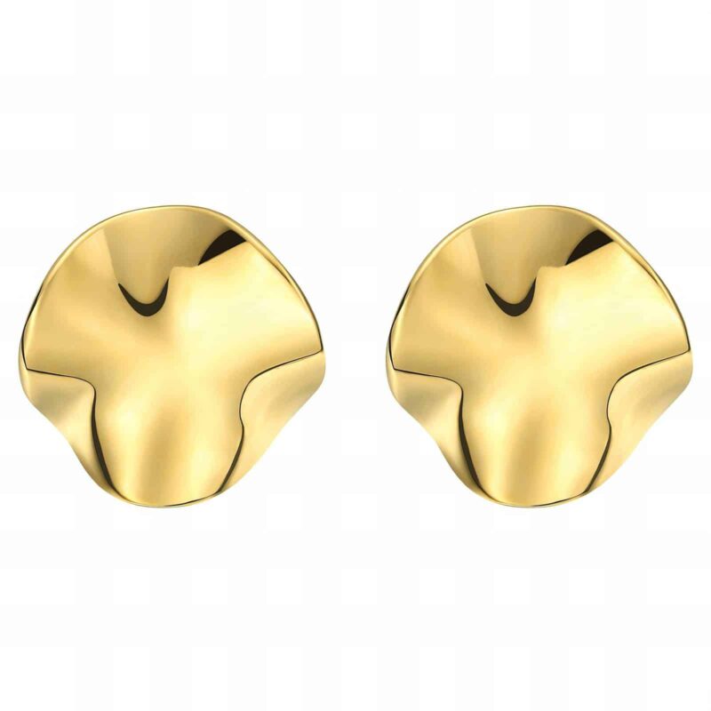Elegantné napichovacie náušnice z chirurgickej ocele pozlátenej 18K zlatom, 2,5 cm
