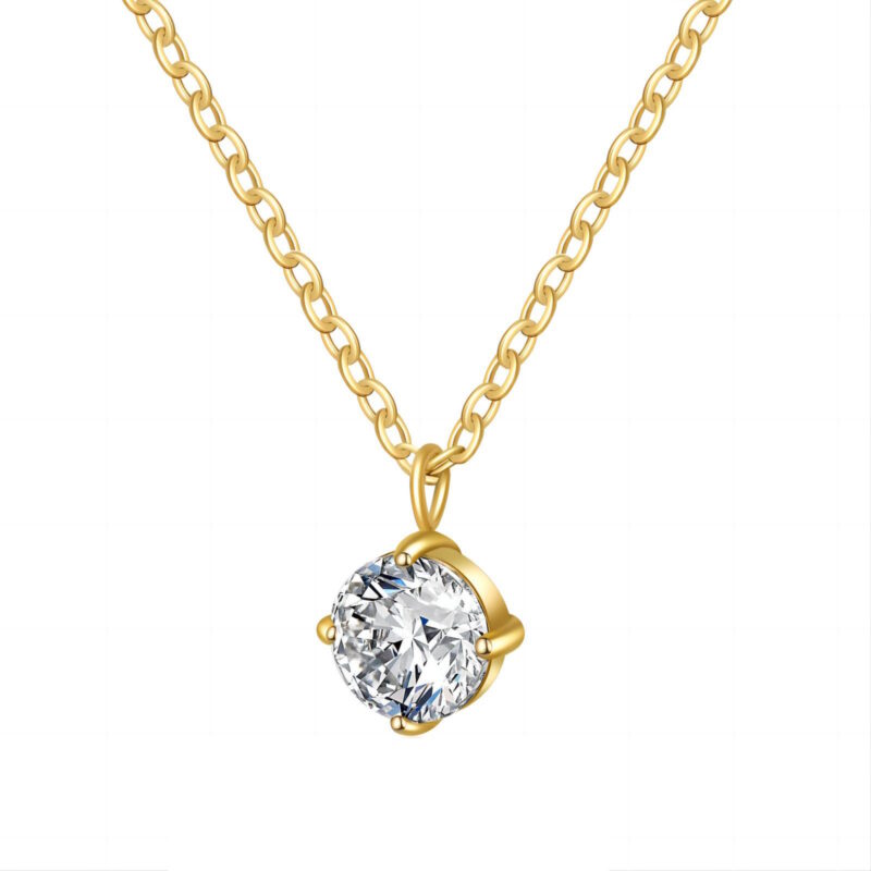 Dámsky set náhrdelníka a náušníc s čerešňou z chirurgickej ocele pozlátenej 18K zlatom, dĺžka 45,5cm + 5cm