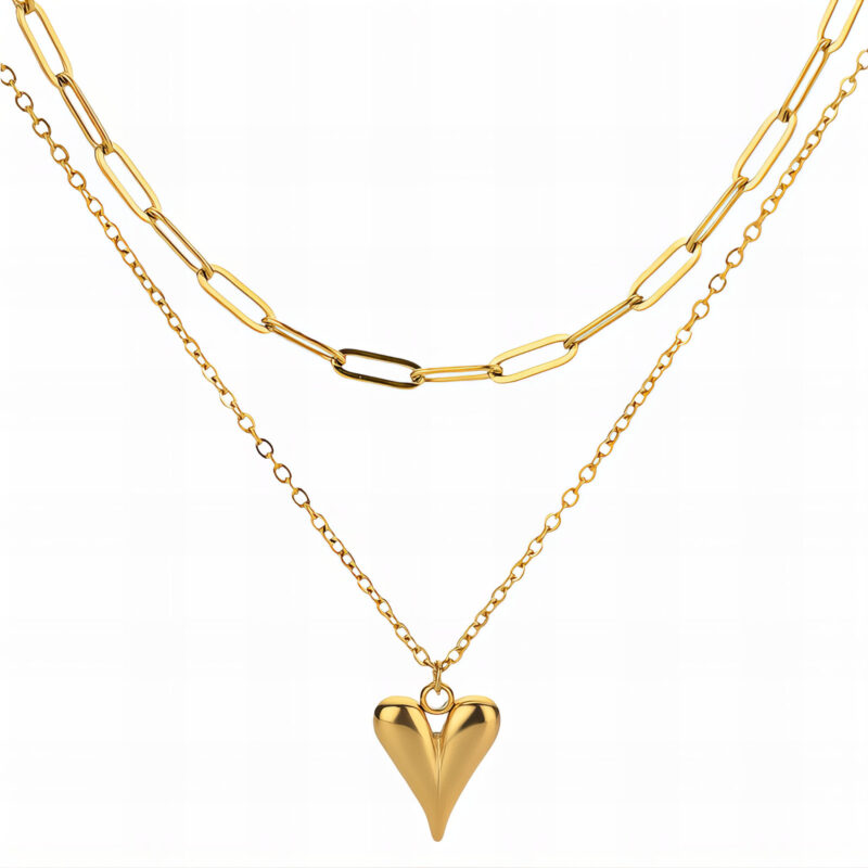Dámsky set náhrdelníka a náušníc s čerešňou z chirurgickej ocele pozlátenej 18K zlatom, dĺžka 36,5cm + 5 cm