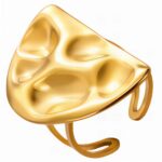 Nastaviteľný dámsky prsteň z chirurgickej ocele pozlátenej 18K zlatom, univerzálna veľkosť (P022)