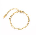 Jemný dámsky náramok z chirurgickej ocele pozlátenej 18K zlatom, 15cm + 5cm