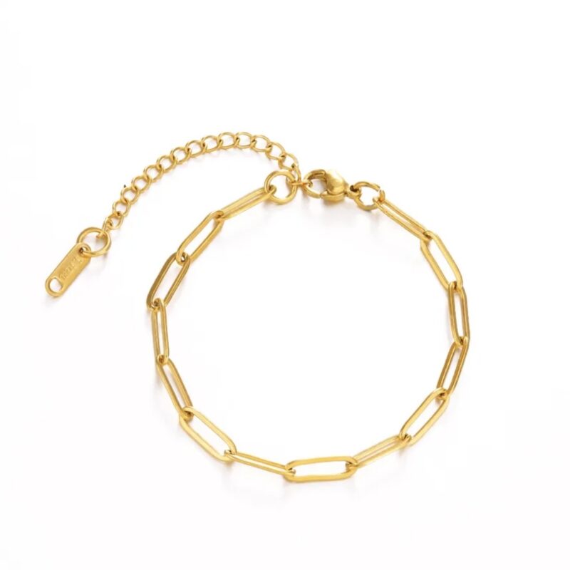 Jemný dámsky náramok z chirurgickej ocele pozlátenej 18K zlatom, 15cm + 5cm